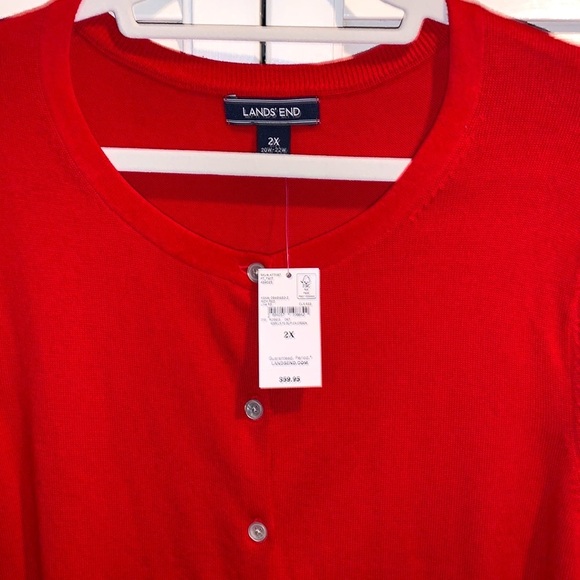 Lands End new with tags Red Cardigan 2X - Picture 4 of 7